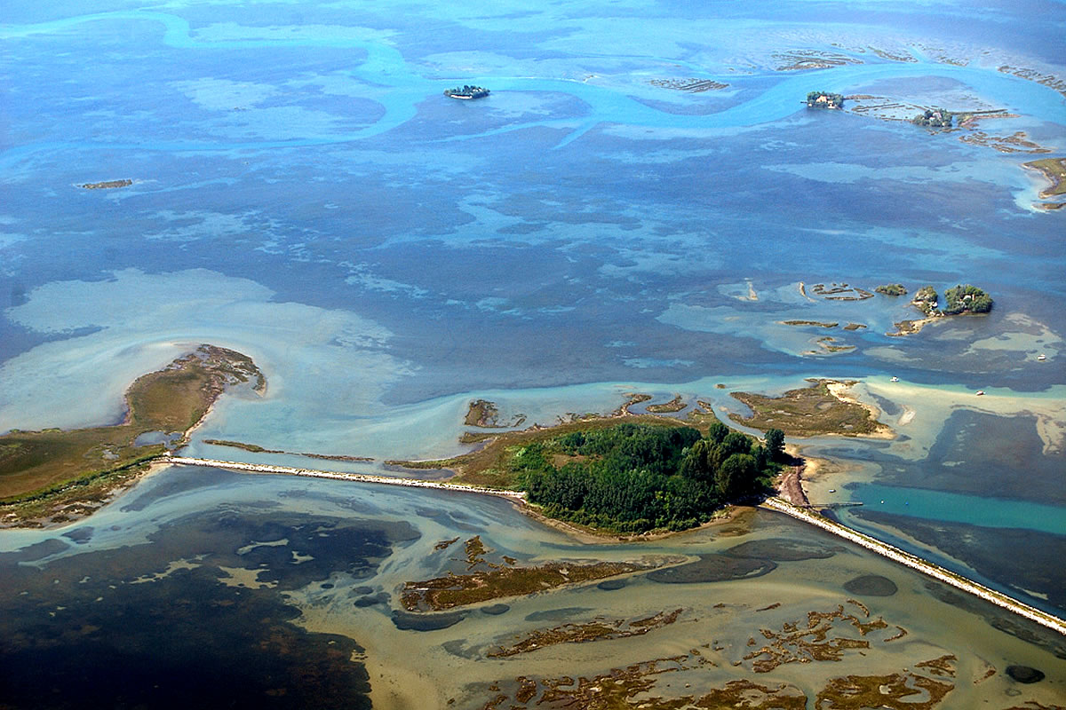 Top view of the Lagoon of Marano