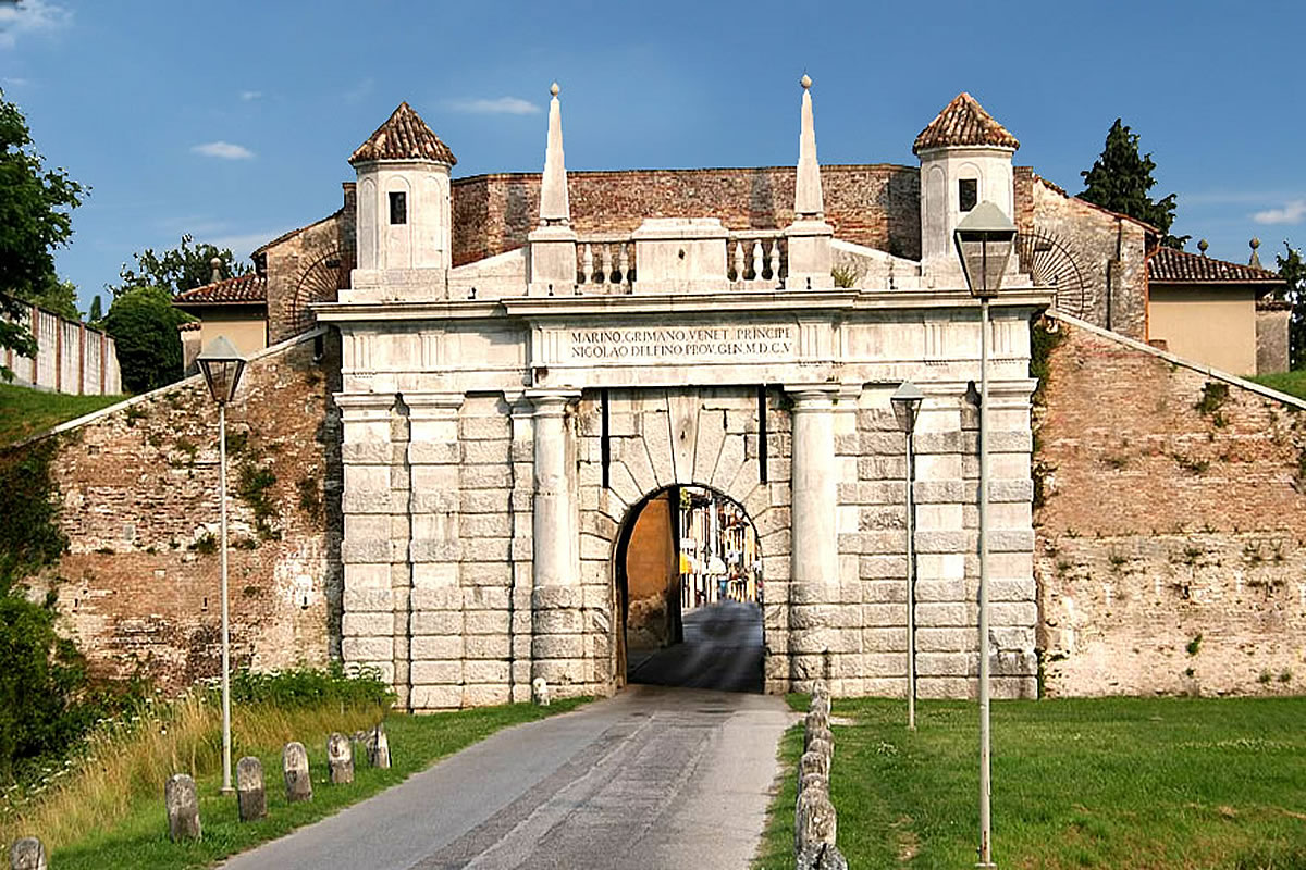 Palmanova view of the city gate and fortress