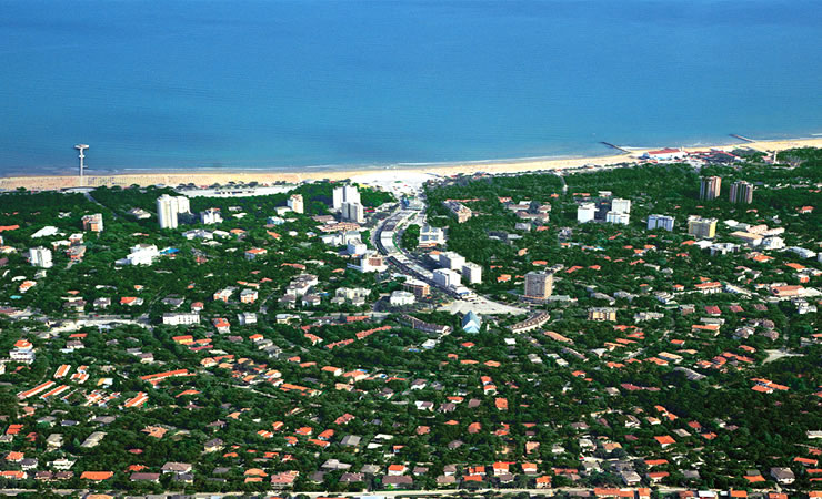 Panoramic view from the sky Lignano Pineta