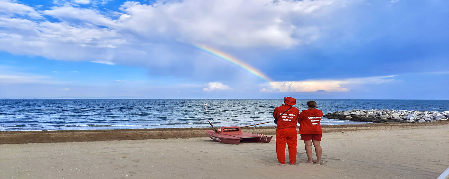 Rainbow over the sea in Lignano Sabbiadoro